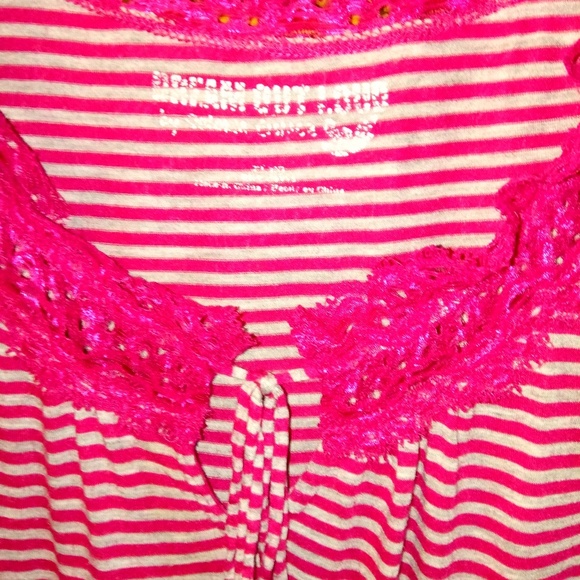 Selena Gomez L Dream Outloud  Strawberry Striped Capped Sleeve Top - Picture 3 of 4